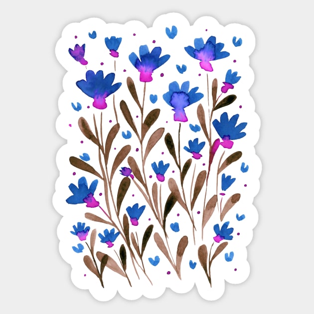 Forget me not flowers - blue and pink Sticker by wackapacka